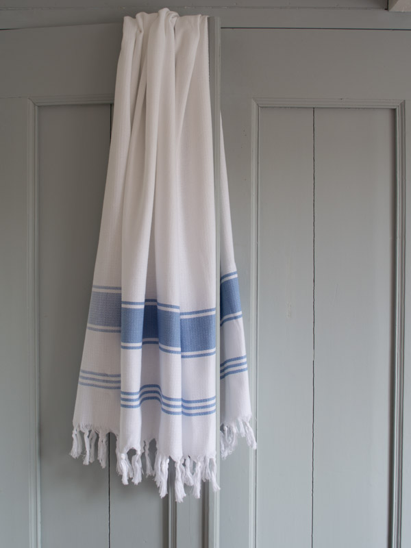 hammam towel white/blue